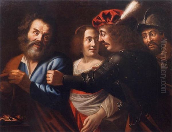 Il Rinnegamento Di Pietro Oil Painting by  Caravaggio