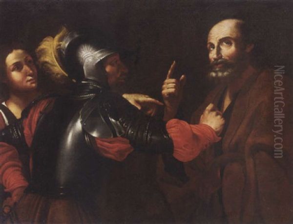 The Denial Of Saint Peter Oil Painting by  Caravaggio