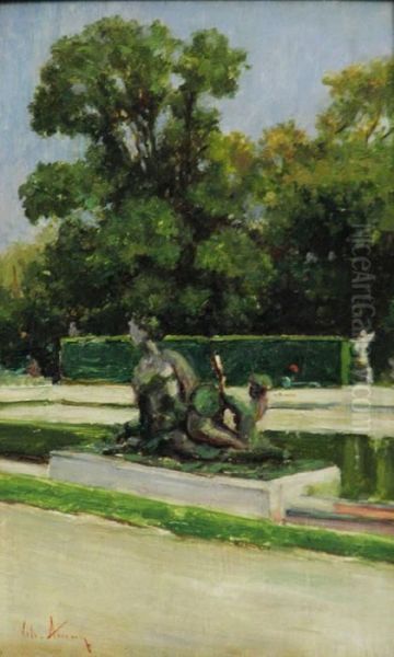 Jardin Du Luxemburg Oil Painting by Theodor Aman