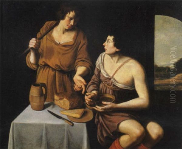 Esau Vende La Primogenitura A Giacobbe Oil Painting by  Caravaggio