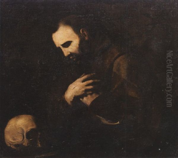 San Francesco In Meditazione Oil Painting by  Caravaggio