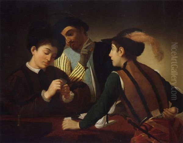 The Cardsharps Oil Painting by  Caravaggio