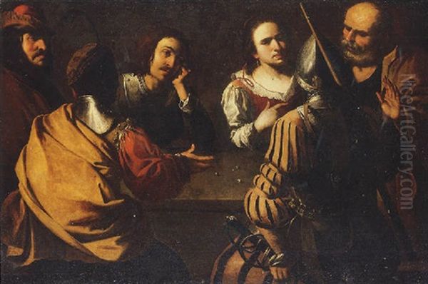 The Denial Of Saint Peter Oil Painting by  Caravaggio