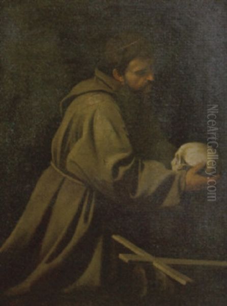 San Francesco In Meditazione Oil Painting by  Caravaggio