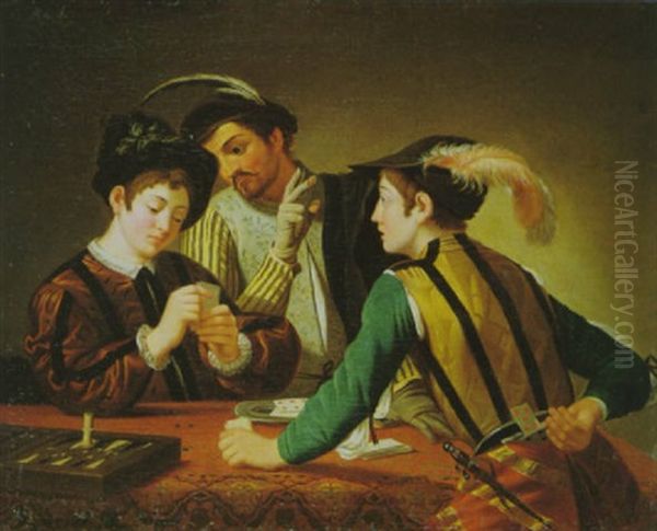 Die Kartenspieler Oil Painting by  Caravaggio