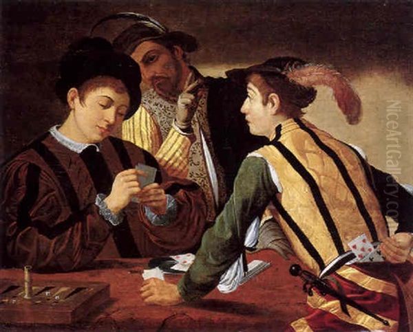 Die Kartenspieler Oil Painting by  Caravaggio