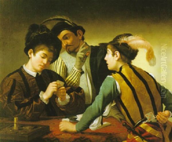 Falskspelarna Oil Painting by  Caravaggio