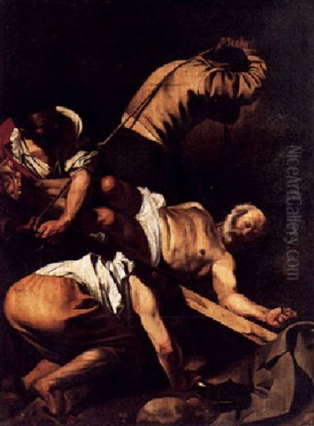 The Crucifixion Of Saint Peter Oil Painting by  Caravaggio