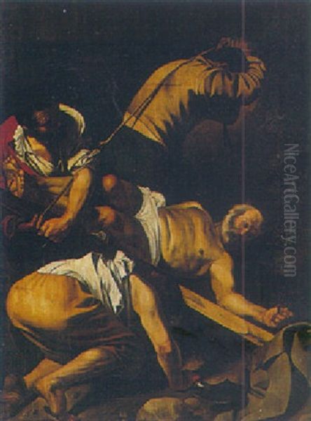 The Crucifixion Of Saint Peter Oil Painting by  Caravaggio