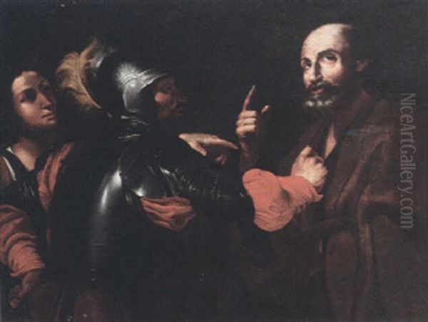 The Denial Of Saint Peter Oil Painting by  Caravaggio