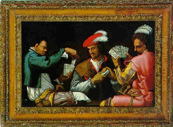 Kartenspieler Oil Painting by  Caravaggio