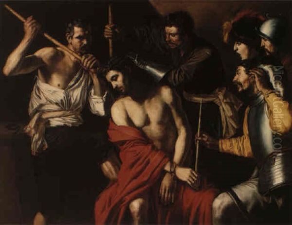 The Mocking Of Christ Oil Painting by  Caravaggio