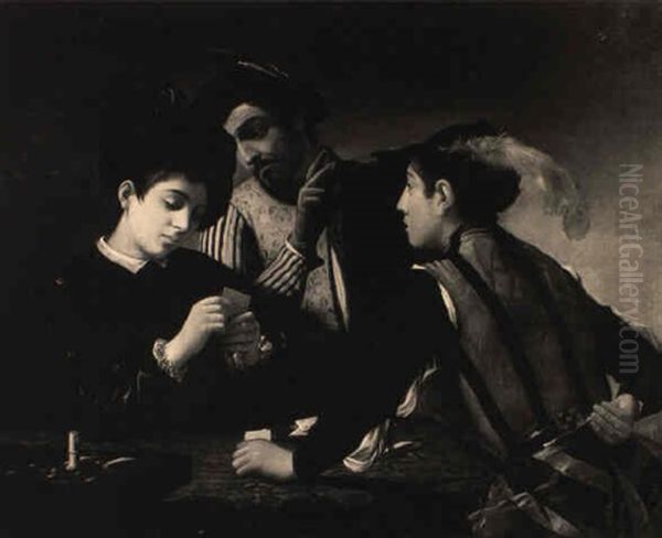 The Cardplayers Oil Painting by  Caravaggio