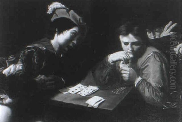 The Card Sharp Oil Painting by  Caravaggio