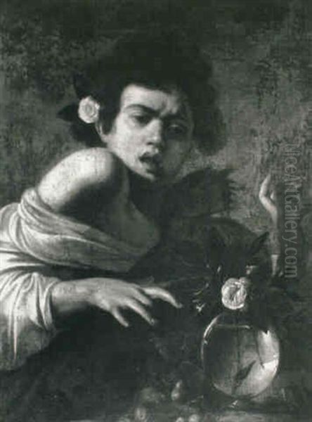 Boy Bitten By A Lizard Oil Painting by  Caravaggio