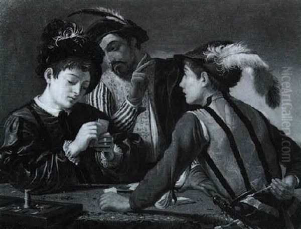 Die Falschspieler (i Bari) Oil Painting by  Caravaggio