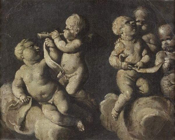 Les Putti Musiciens Oil Painting by Polidoro da Caravaggio