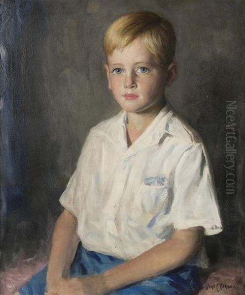 Portrait Of A Young Boy Oil Painting by Scott Clifton Carbee