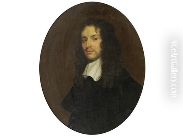 Portrait Of A Gentleman, Half-length, In Black Costume Oil Painting by Giovanni Bernardo Carboni