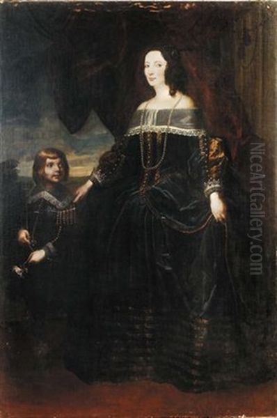 Ritratto Di Signora Con Bambino Oil Painting by Giovanni Bernardo Carboni