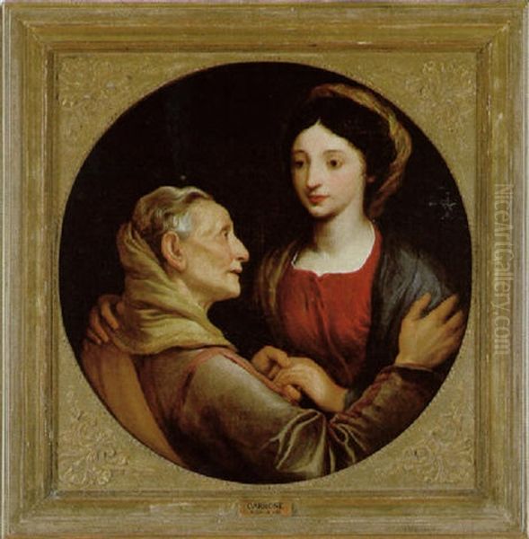 Die Heimsuchung Maria Oil Painting by Giovanni Bernardo Carboni