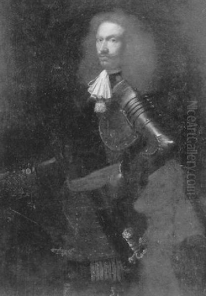 Portrait D'homme En Armure Oil Painting by Giovanni Bernardo Carboni