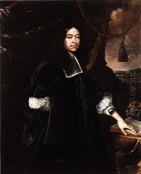 Portrait Of A Man, Wearing Black Oil Painting by Giovanni Bernardo Carboni