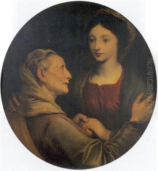 The Visitation Oil Painting by Giovanni Bernardo Carboni