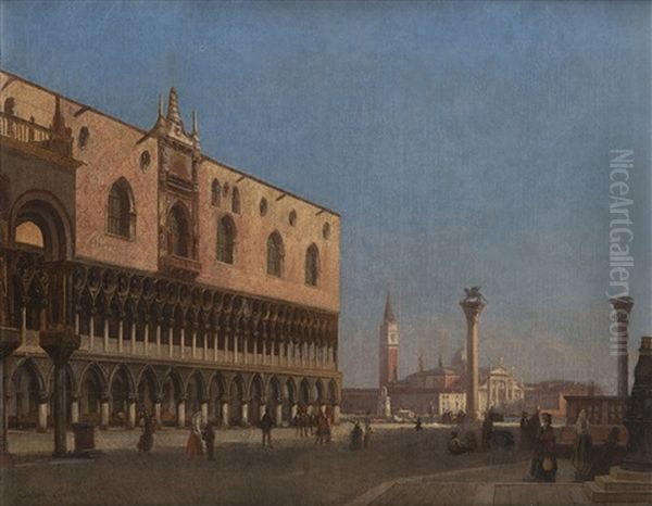 Venezia. Piazza San Marco Oil Painting by Filippo Carcano