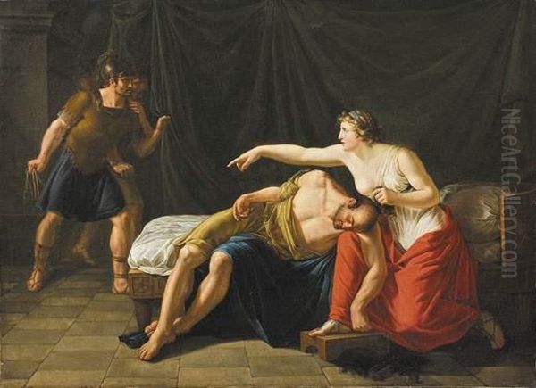 Samson Et Dalila. Oil Painting by Jean-Francois Amand