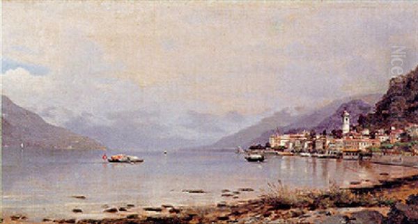 Veduta Del Lago Di Como Oil Painting by Filippo Carcano