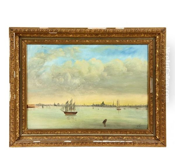 Entering Boston Harbor Oil Painting by Norris Edgar Card