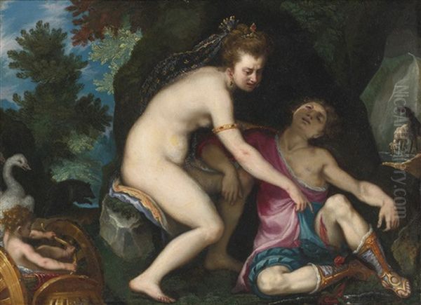 Venus And Adonis Oil Painting by Lodovico (Il Cigoli) Cardi