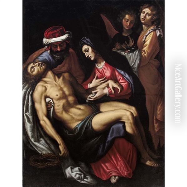 Lamentation Over The Body Of Christ Oil Painting by Lodovico (Il Cigoli) Cardi