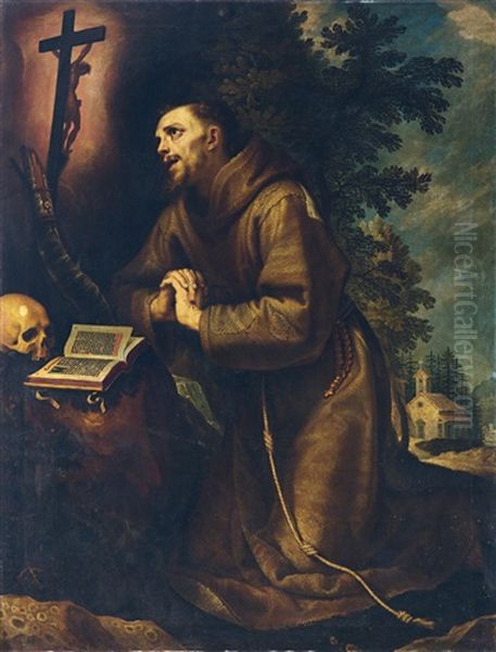 Der Heilige Franziskus Im Gebet Oil Painting by Lodovico (Il Cigoli) Cardi