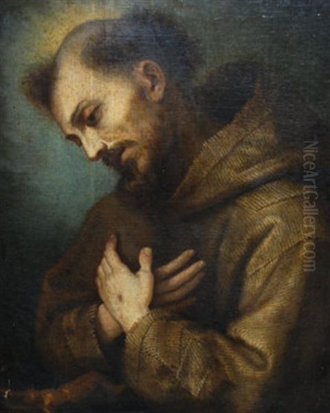 A Praying Saint Oil Painting by Lodovico (Il Cigoli) Cardi