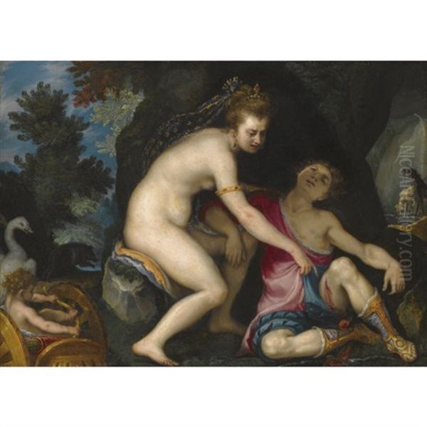 Venus And Adonis Oil Painting by Lodovico (Il Cigoli) Cardi