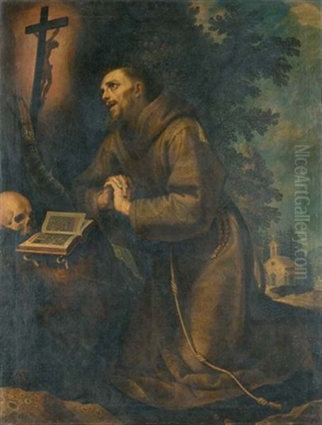 San Francesco D'assisi In Preghiera Oil Painting by Lodovico (Il Cigoli) Cardi