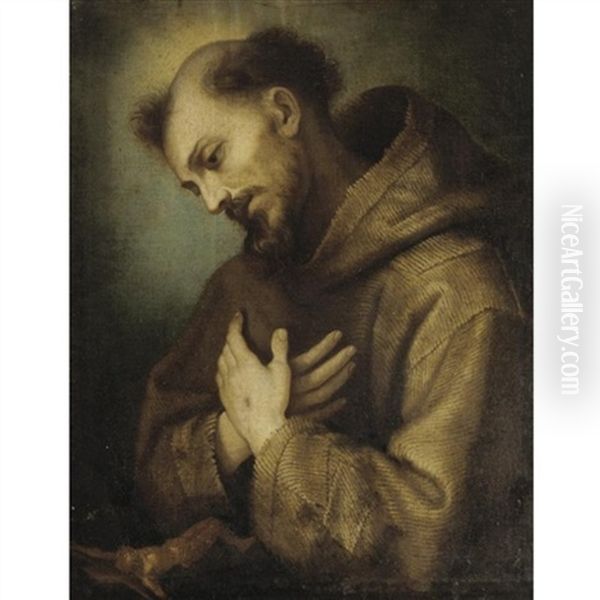 Saint Francis In Meditation Oil Painting by Lodovico (Il Cigoli) Cardi