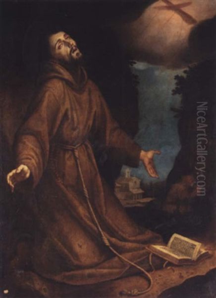 Saint Francis Receiving The Stigmata Oil Painting by Lodovico (Il Cigoli) Cardi