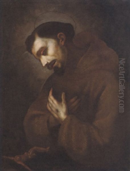 San Francesco In Preghiera Oil Painting by Lodovico (Il Cigoli) Cardi