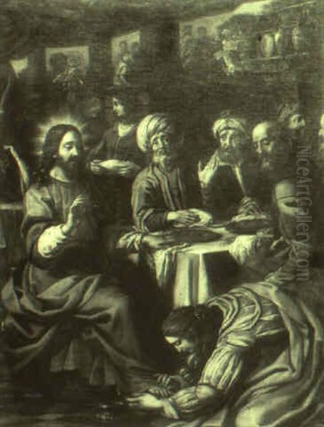 Supper At The House Of Simon The Parisee With Mary Magdalen And Christ Oil Painting by Lodovico (Il Cigoli) Cardi