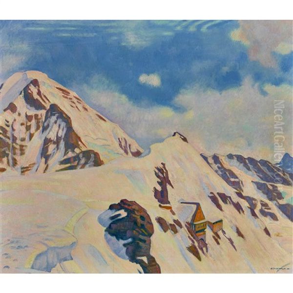 Jungfraujoch Oil Painting by Emil Cardinaux