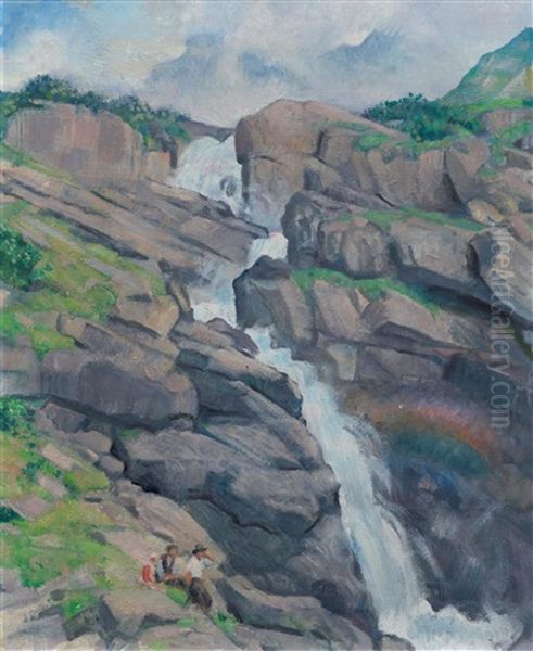 Mountain Stream Oil Painting by Emil Cardinaux