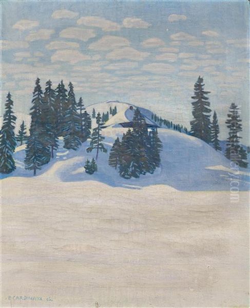 Winter Landscape With Fir Trees by Emil Cardinaux