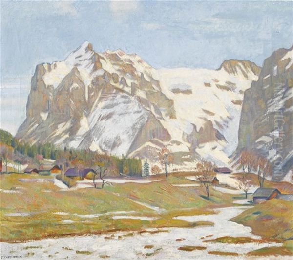 Wetterhorn Oil Painting by Emil Cardinaux