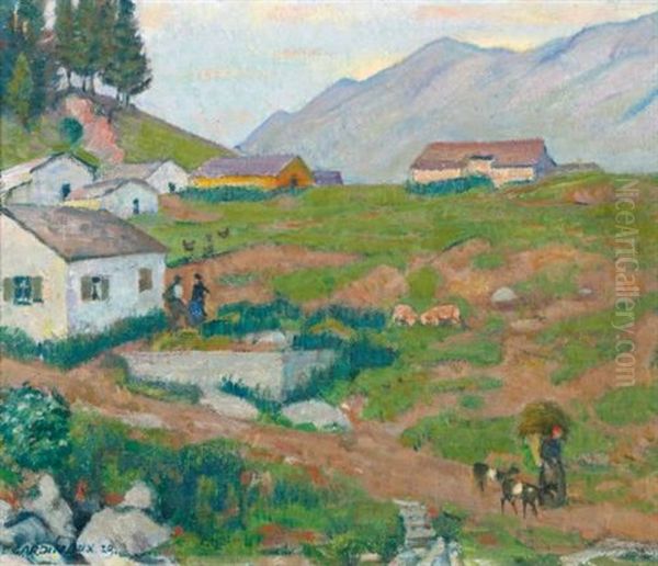 Paysage Grison (grison Landscape) Oil Painting by Emil Cardinaux