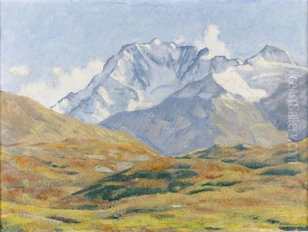 Fletschhorn Oil Painting by Emil Cardinaux