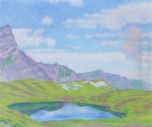 Berglandschaft Mit Kleinem See Oil Painting by Emil Cardinaux