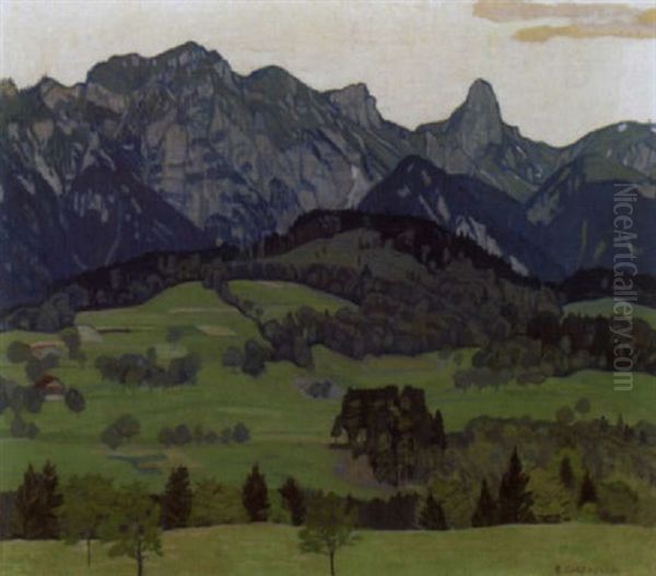 Sommerliche Alpenlandschaft Oil Painting by Emil Cardinaux